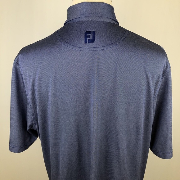 FootJoy FJ Mens Golf Polo Shirt Large Blue White - Picture 2 of 7